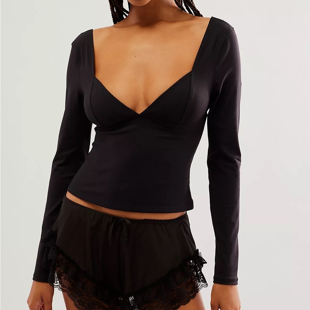 Free People Duo Corset Long-Sleeve Cami - Size XS